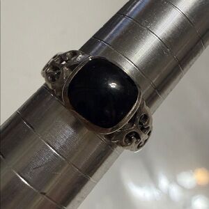 Sterling Silver 925 Ring W/ Black Onyx Stone